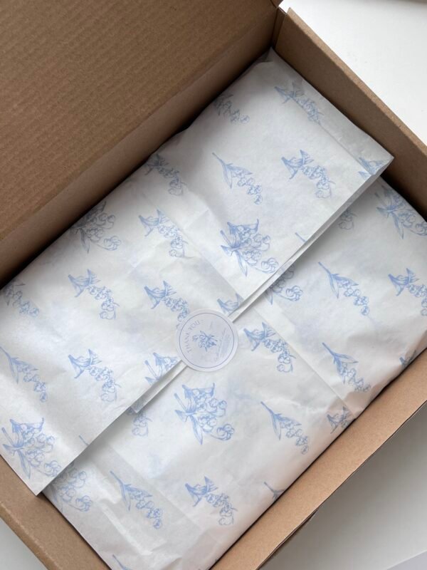 Wildgift Exclusive Hand-Painted Lily of the Valley Tissue Paper: Aesthetically Pleasing for Memorable Gift Packaging