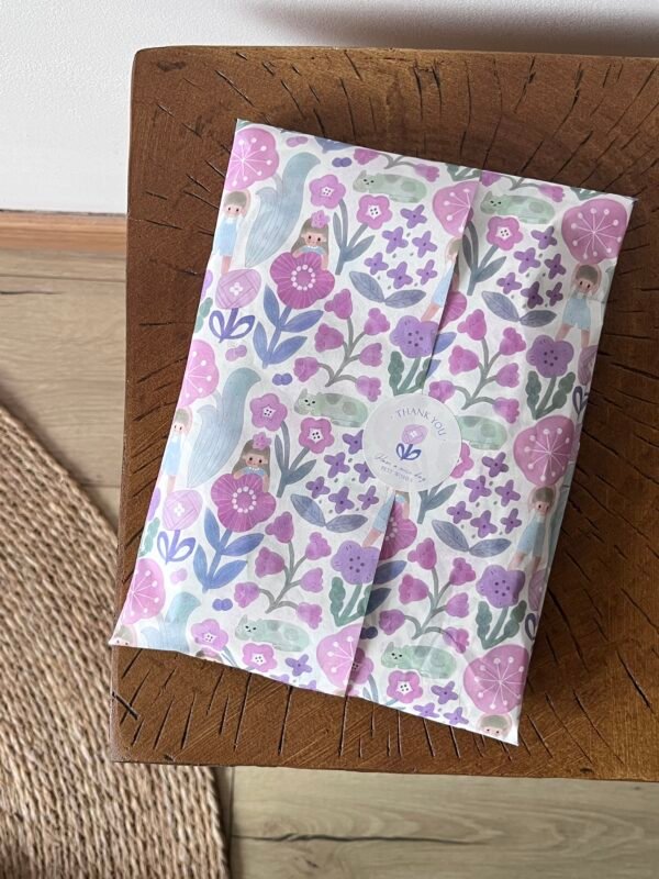 Wildgift Colorful Hand-Painted Kitten and Kids in Garden Tissue Paper - Ideal for Heartwarming Gift Packaging